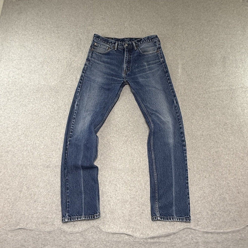 Levi's 505 Jeans Mens 34x34 Blue Regular Straight Dark Wash Denim